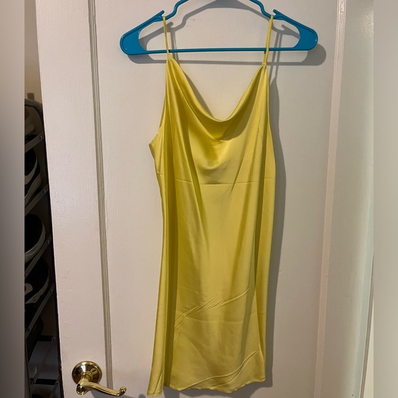 Yellow Satin Mini Dress! Never worn! NWT. Size S. - Picture 1 of 4